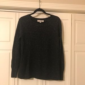 Loft black and silver long sleeve sweater